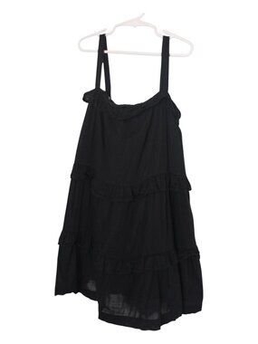 Girl's 6/7 black 100% Cotton Tiered A-Line Play Dress Old Navy